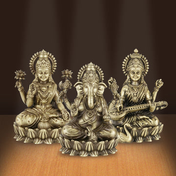 Kamalasan Ganesh, Laxmi & Saraswati Combo - 5Inch