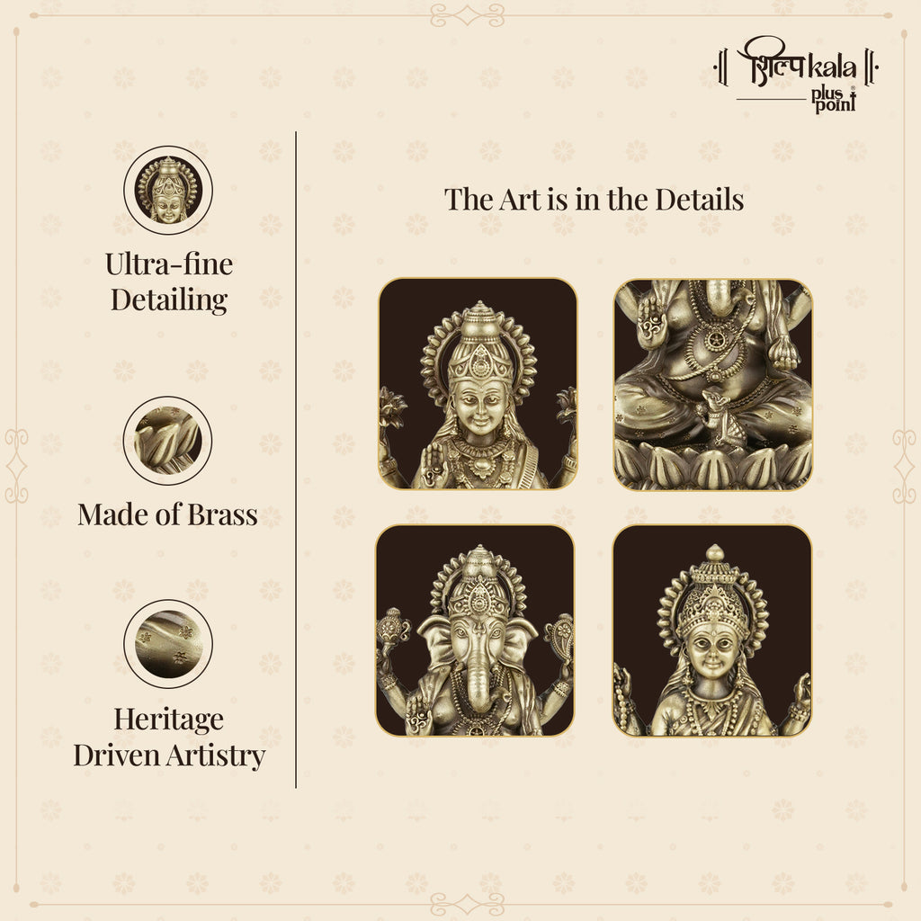 Kamalasan Ganesh, Laxmi & Saraswati Combo - 5Inch