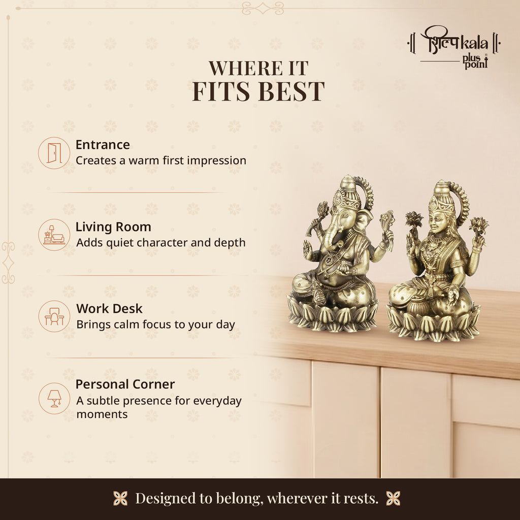 Kamalasan Ganesh & Laxmi Combo - 5 Inch