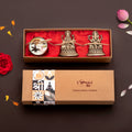Ganesh & Laxmi Brass Idols with Premium Scented Candle- Gift Box
