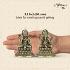 Ganesh & Laxmi Brass Idols with Premium Scented Candle- Gift Box