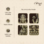 Ganesh, Laxmi & Saraswati Brass Idols with Handmade Notebook, Bookmark & Premium Scented Candle