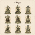 Ganesh, Laxmi & Saraswati Brass Idols with Handmade Notebook, Bookmark & Premium Scented Candle